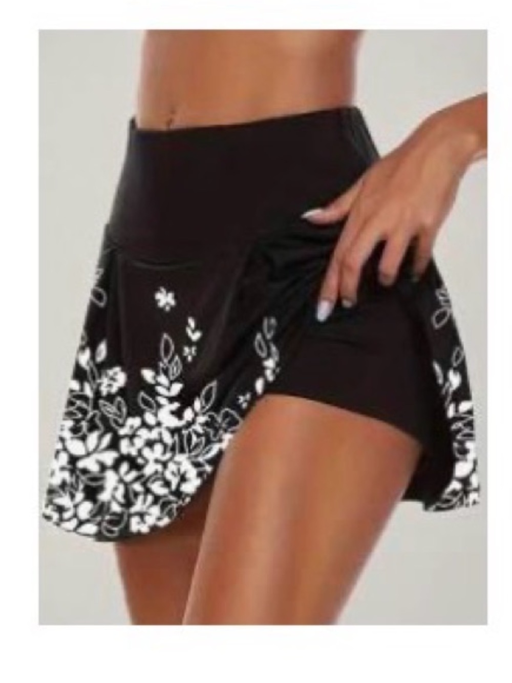 SHEIN Black Floral Skort size XL